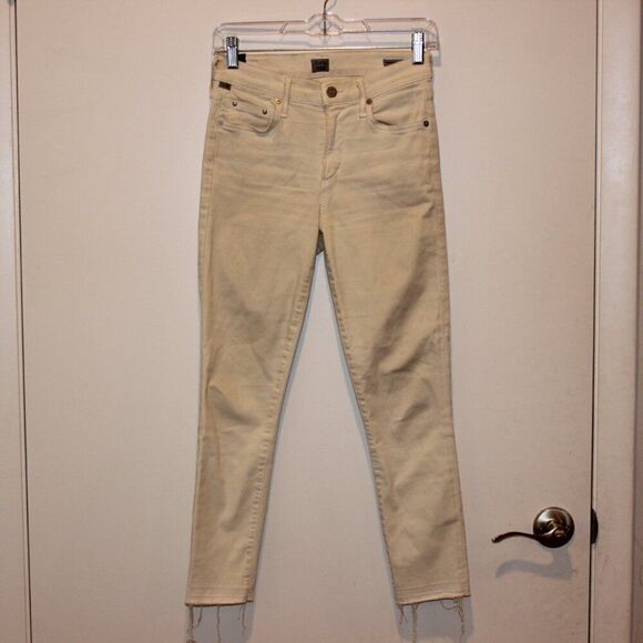 Citizens of Humanity High Rise Rocket Crop Skinny Jeans in white  Size 26 - Picture 3 of 15